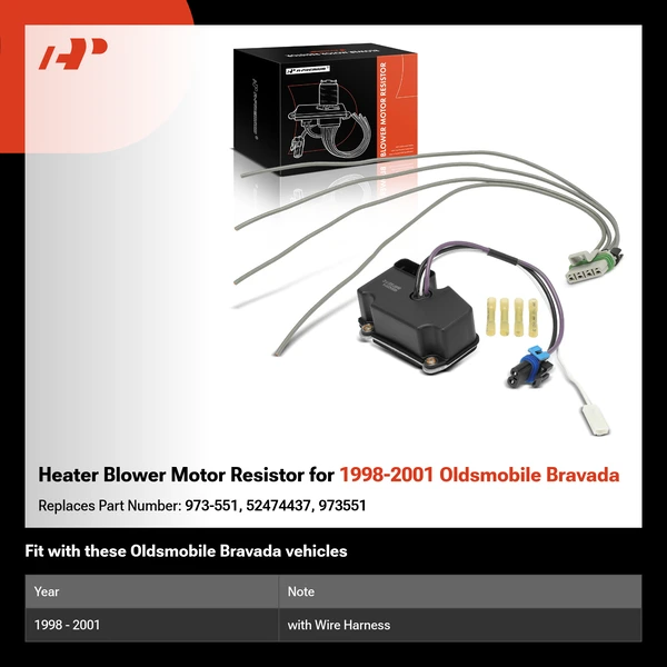 Heater Blower Motor Resistor for 1998-2001 Oldsmobile Bravada