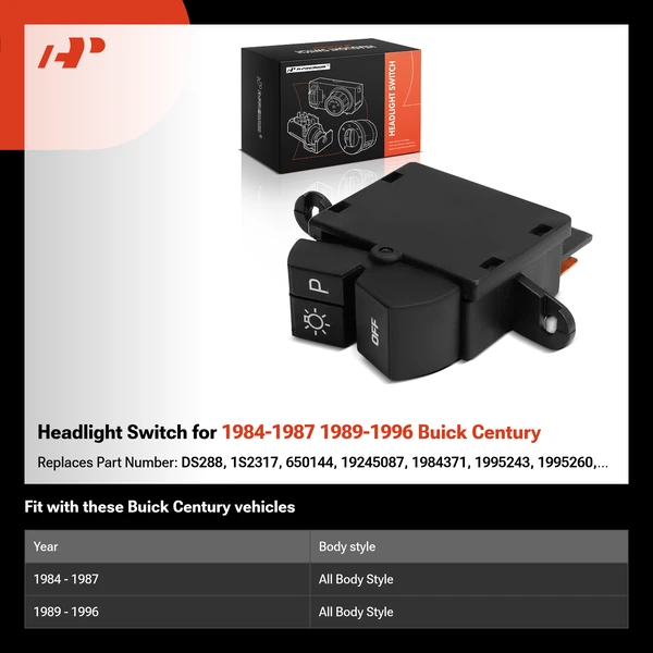 Headlight Switch for 1984-1987 1989-1996 Buick Century