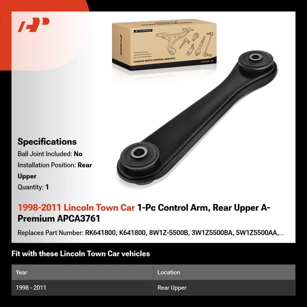 1998-2011 Lincoln Town Car 1-Pc Control Arm, Rear Upper A-Premium APCA3761