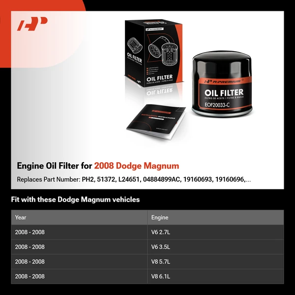 Engine Oil Filter for 2008 Dodge Magnum