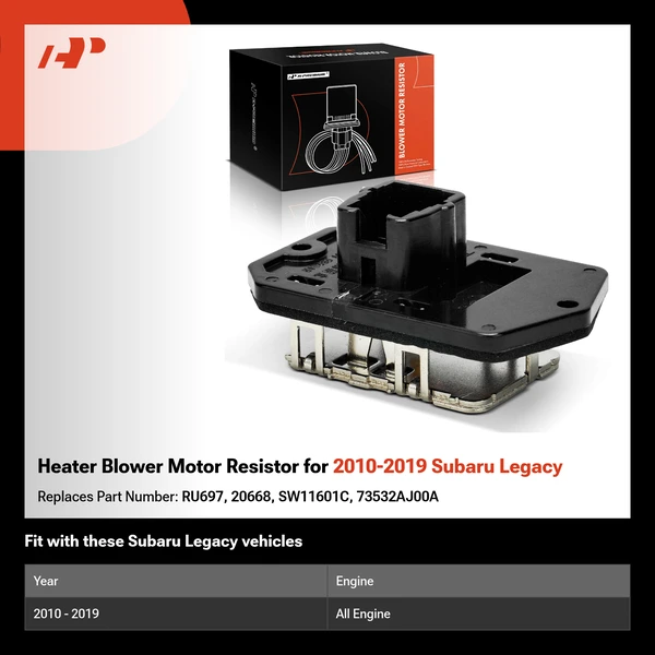Heater Blower Motor Resistor for 2010-2019 Subaru Legacy