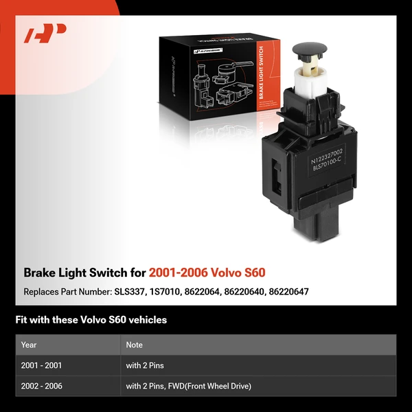 Brake Light Switch for 2001-2006 Volvo S60