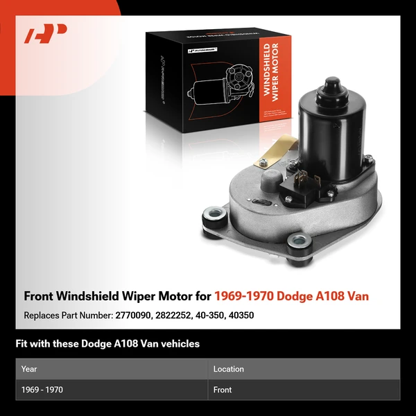 Front Windshield Wiper Motor for 1969-1970 Dodge A108 Van