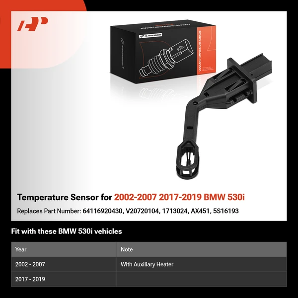 Temperature Sensor for 2002-2007 2017-2019 BMW 530i