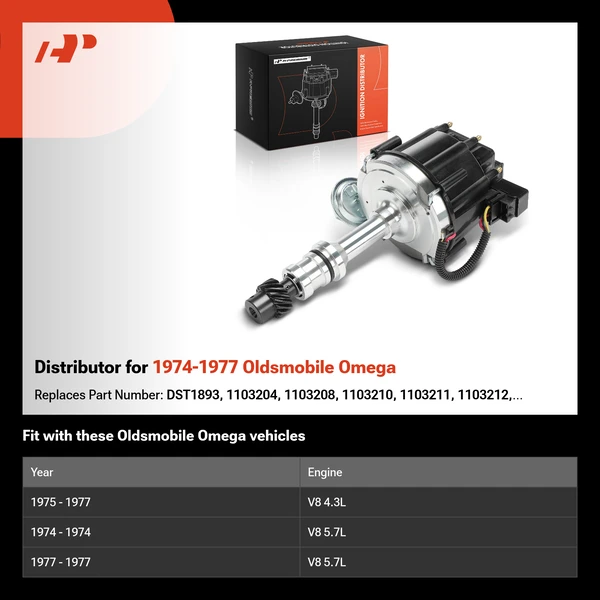 Distributor for 1974-1977 Oldsmobile Omega