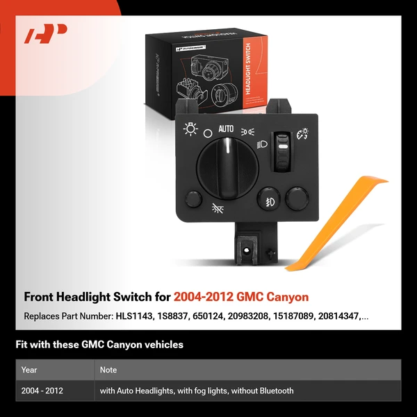 Front Headlight Switch for 2004-2012 GMC Canyon