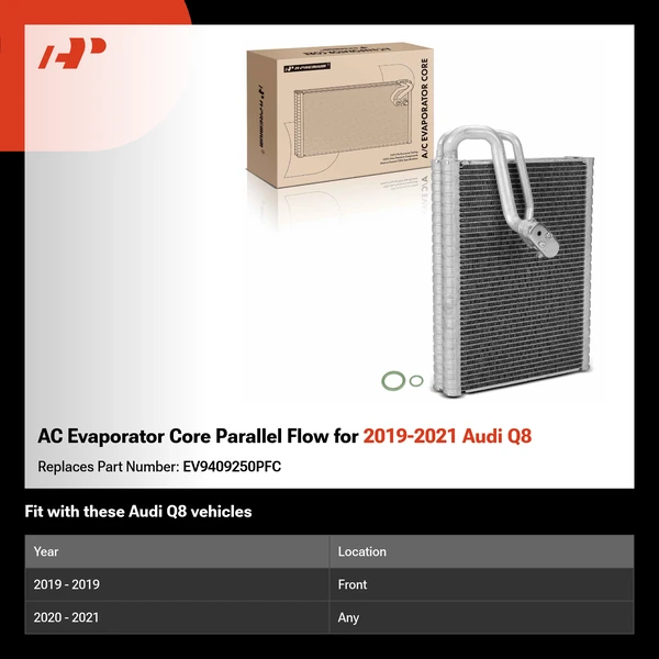 AC Evaporator Core Parallel Flow for 2019-2021 Audi Q8