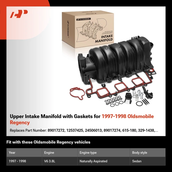 Upper Intake Manifold with Gaskets for 1997-1998 Oldsmobile Regency