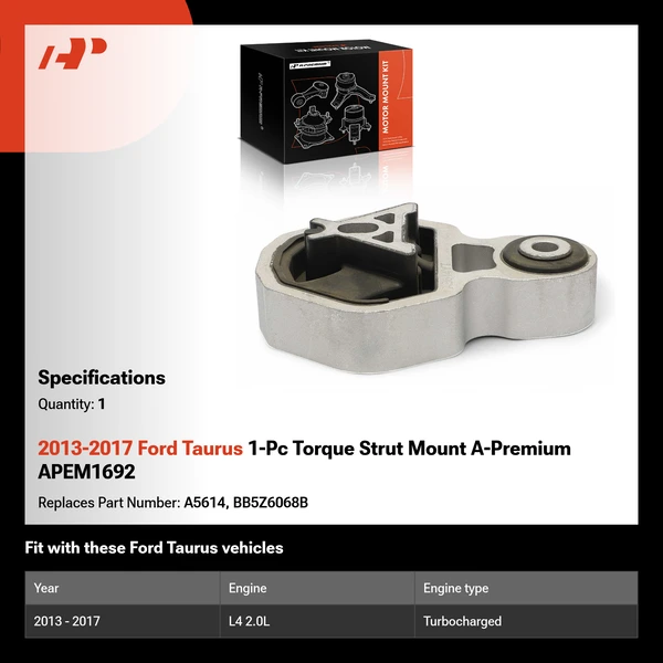 2013-2017 Ford Taurus 1-Pc Torque Strut Mount A-Premium APEM1692