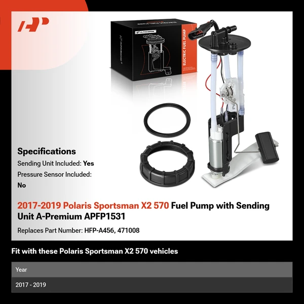 2017-2019 Polaris Sportsman X2 570 Fuel Pump with Sending Unit A-Premium APFP1531