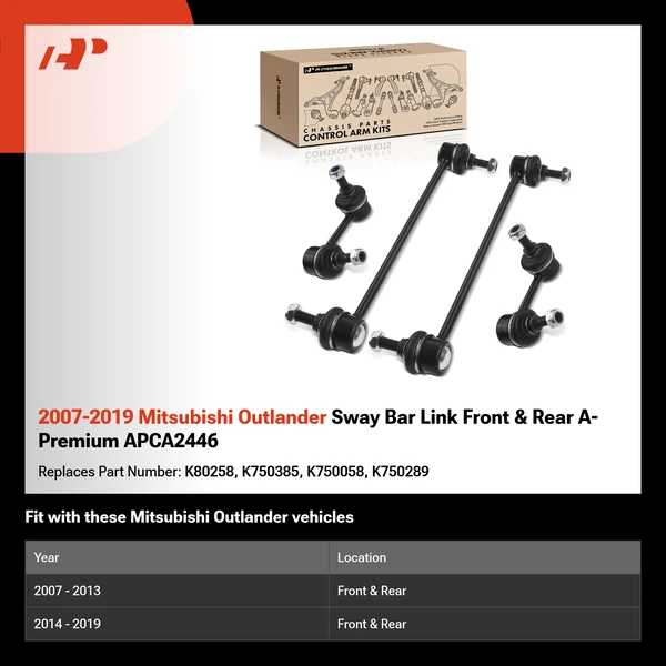 2007-2019 Mitsubishi Outlander Sway Bar Link Front & Rear A-Premium APCA2446