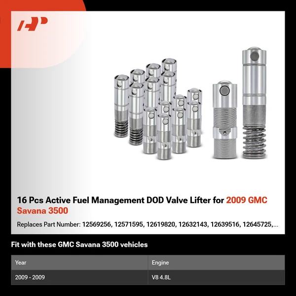 16 Pcs Active Fuel Management DOD Valve Lifter for 2009 GMC Savana 3500
