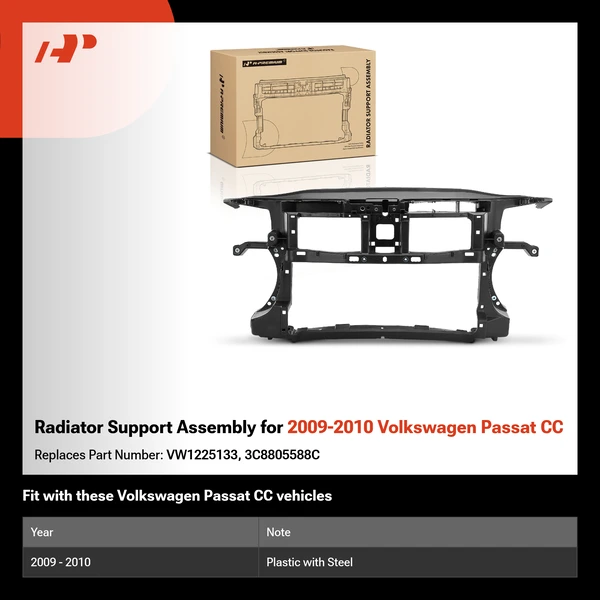 Radiator Support Assembly for 2009-2010 Volkswagen Passat CC