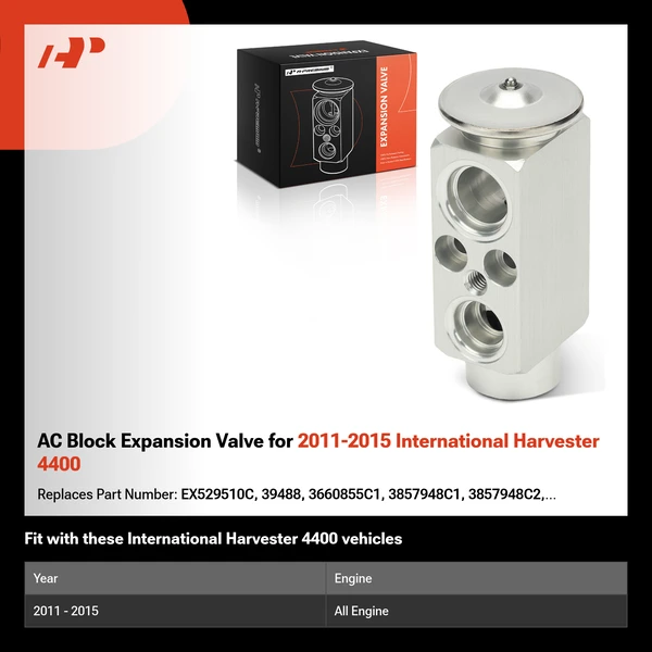 AC Block Expansion Valve for 2011-2015 International Harvester 4400