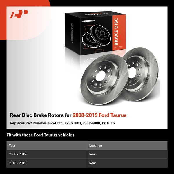 Rear Disc Brake Rotors for 2008-2019 Ford Taurus