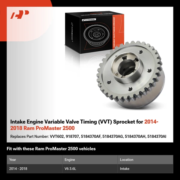 Intake Engine Variable Valve Timing (VVT) Sprocket for 2014-2018 Ram ProMaster 2500