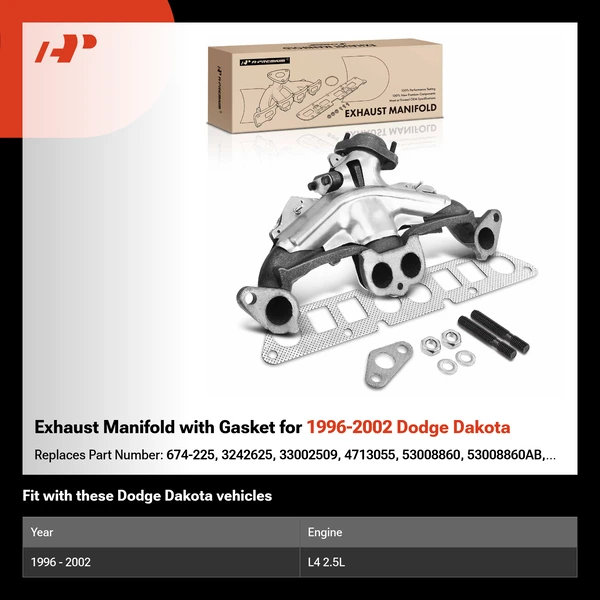 Exhaust Manifold with Gasket for 1996-2002 Dodge Dakota