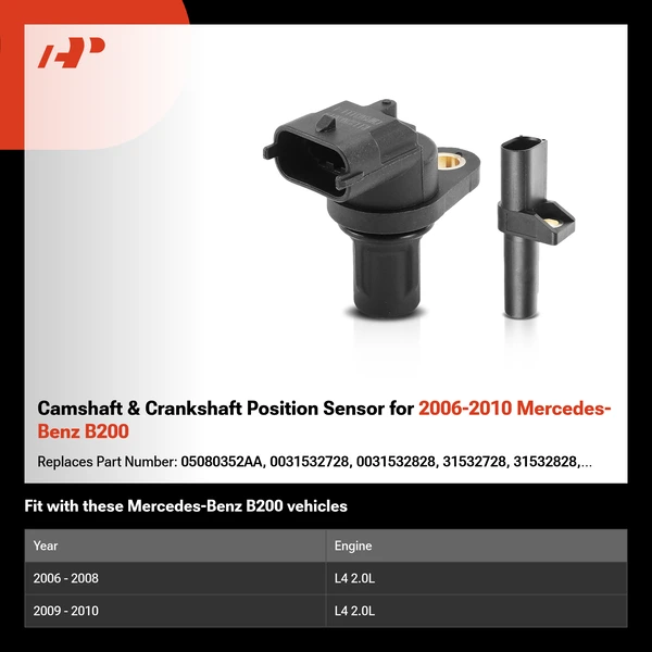 Camshaft & Crankshaft Position Sensor for 2006-2010 Mercedes-Benz B200