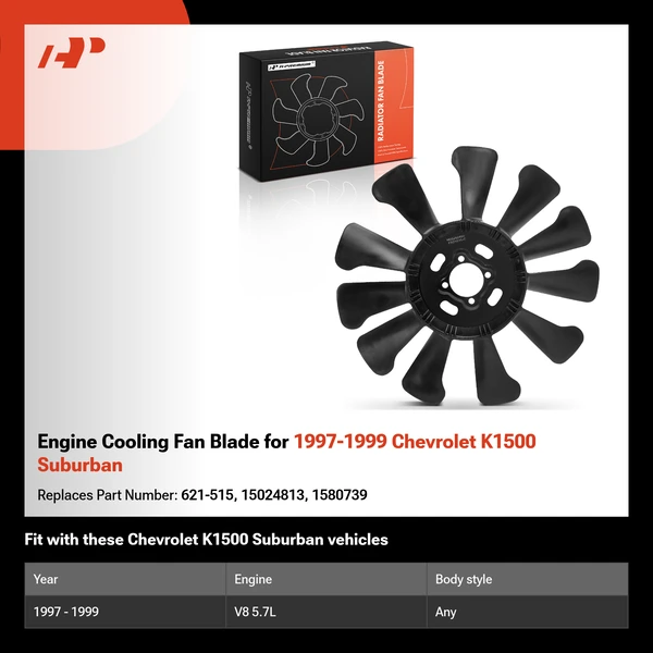 Engine Cooling Fan Blade for 1997-1999 Chevrolet K1500 Suburban