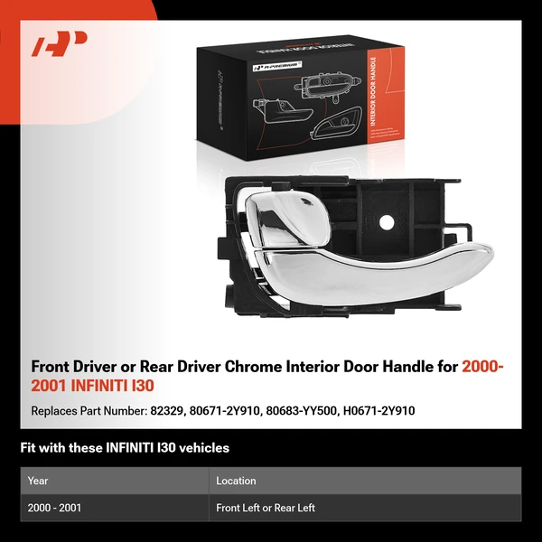 Front Driver or Rear Driver Chrome Interior Door Handle for 2000-2001 INFINITI I30