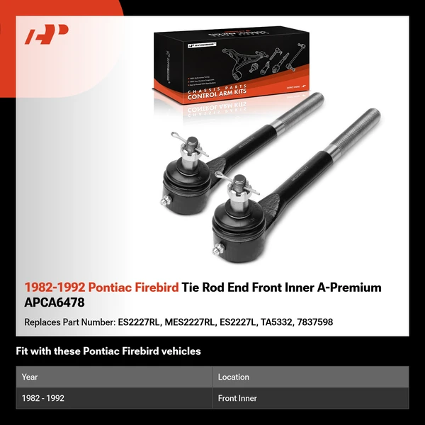 1982-1992 Pontiac Firebird Tie Rod End Front Inner A-Premium APCA6478