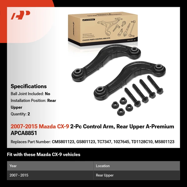 2007-2015 Mazda CX-9 2-Pc Control Arm, Rear Upper A-Premium APCA8851