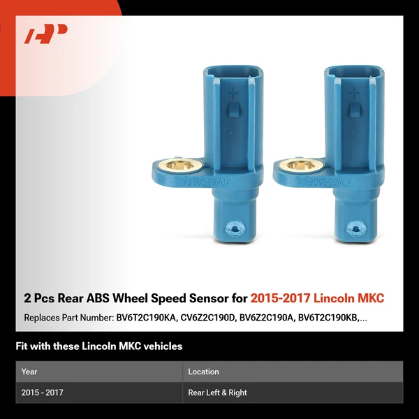 2 Pcs Rear ABS Wheel Speed Sensor for 2015-2017 Lincoln MKC