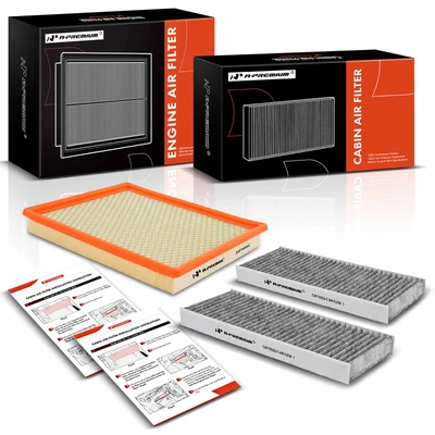 3 Pcs Engine & Activated Carbon Cabin Air Filter
