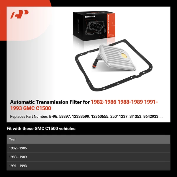 Automatic Transmission Filter for 1982-1986 1988-1989 1991-1993 GMC C1500