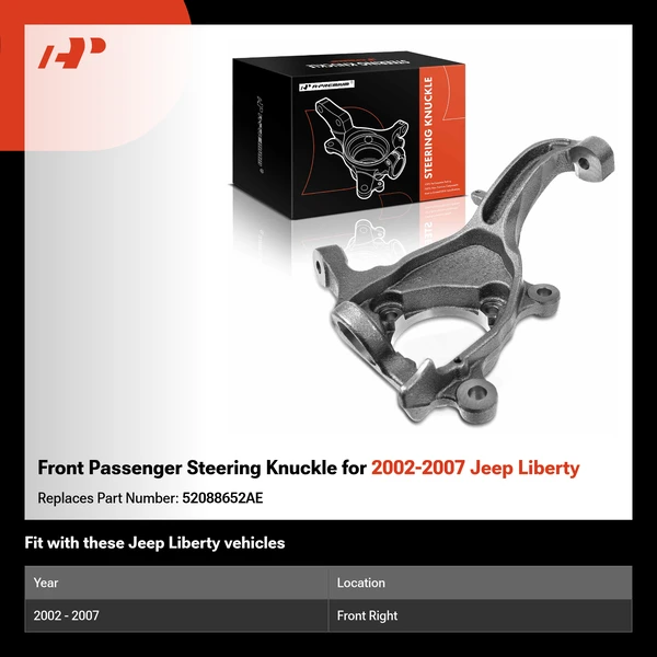 Front Passenger Steering Knuckle for 2002-2007 Jeep Liberty