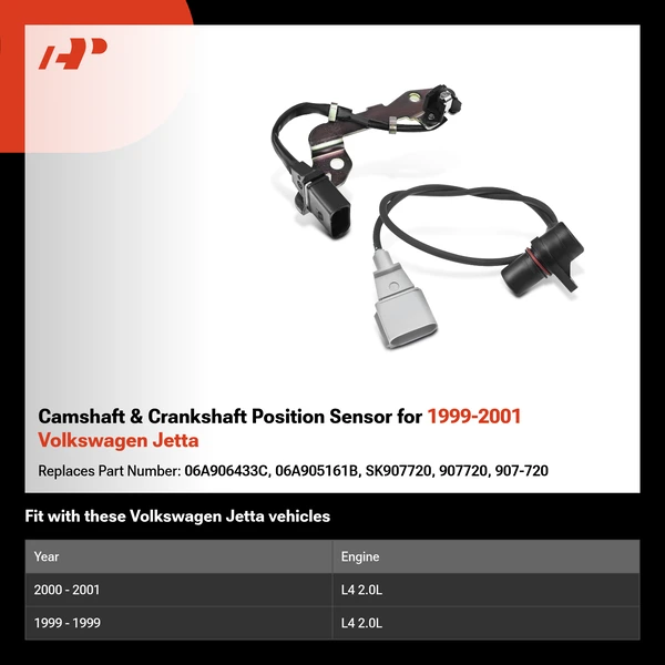 Camshaft & Crankshaft Position Sensor for 1999-2001 Volkswagen Jetta