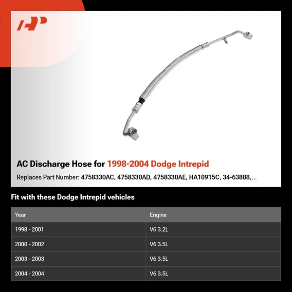 AC Discharge Hose for 1998-2004 Dodge Intrepid