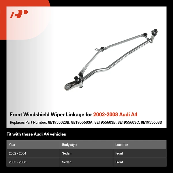 Front Windshield Wiper Linkage for 2002-2008 Audi A4