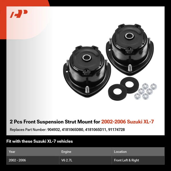 2 Pcs Front Suspension Strut Mount for 2002-2006 Suzuki XL-7