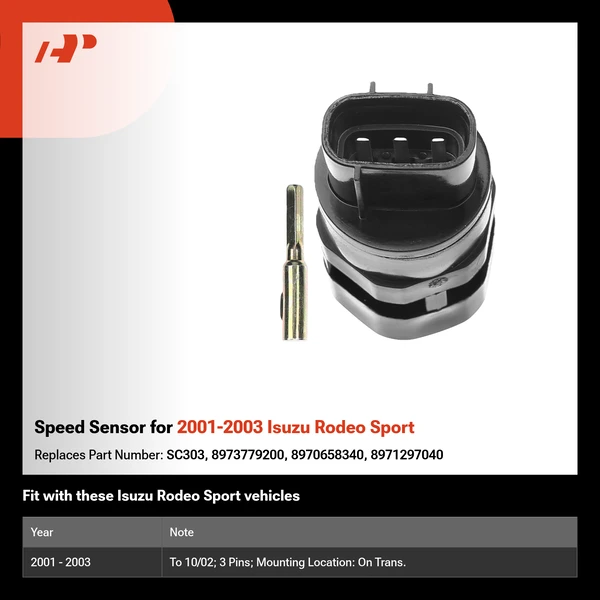 Speed Sensor for 2001-2003 Isuzu Rodeo Sport