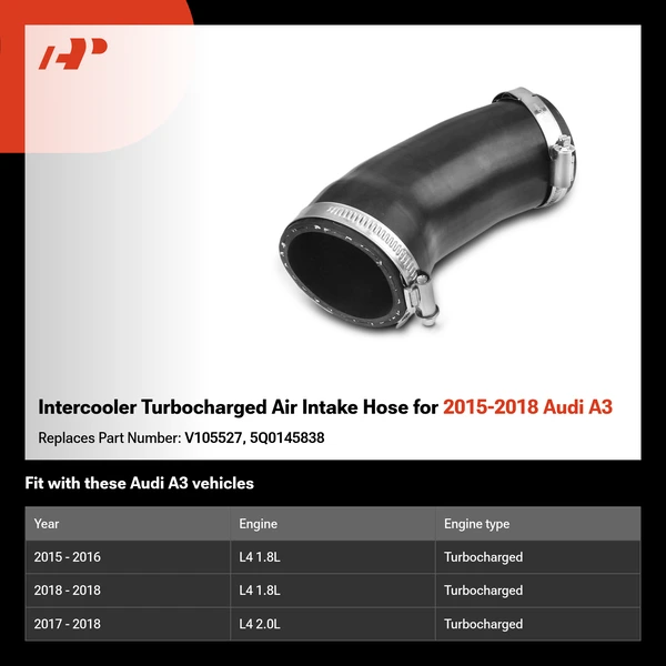 Intercooler Turbocharged Air Intake Hose for 2015-2018 Audi A3