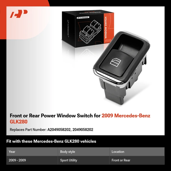 Front or Rear Power Window Switch for 2009 Mercedes-Benz GLK280