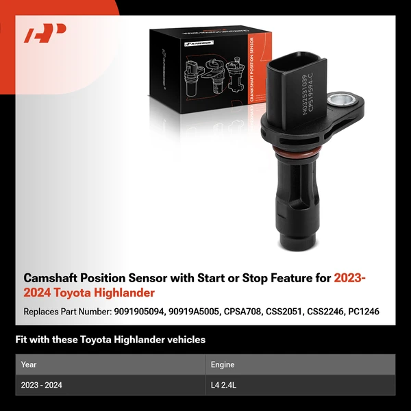 Camshaft Position Sensor with Start or Stop Feature for 2023-2024 Toyota Highlander