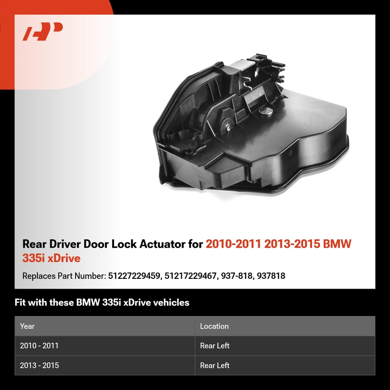 Rear Driver Door Lock Actuator for 2010-2011 2013-2015 BMW 335i xDrive