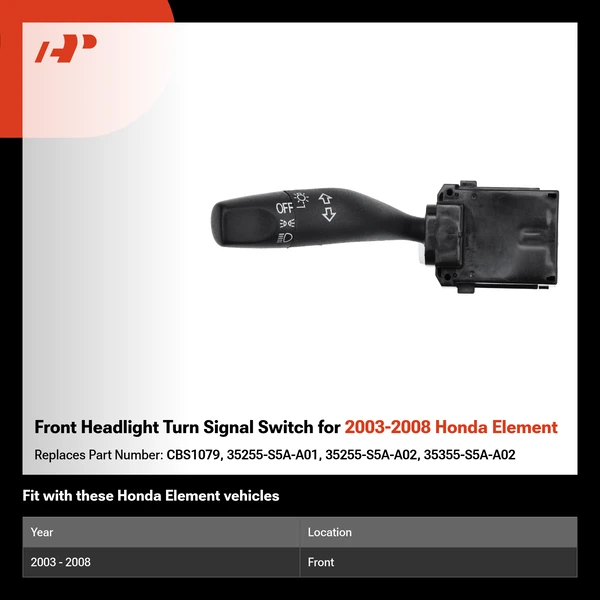 Front Headlight Turn Signal Switch for 2003-2008 Honda Element