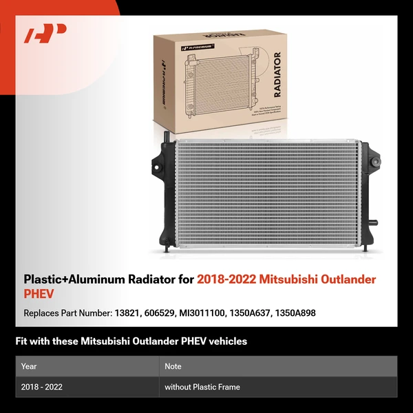 Plastic+Aluminum Radiator for 2018-2022 Mitsubishi Outlander PHEV