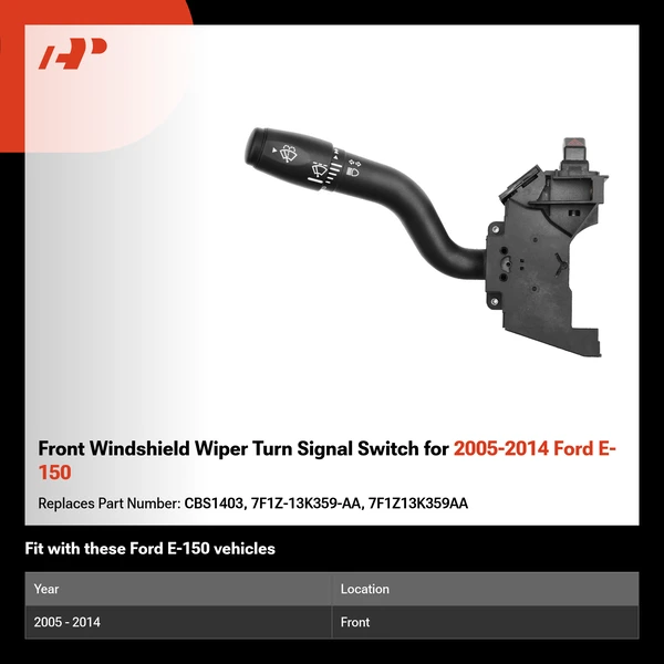 Front Windshield Wiper Turn Signal Switch for 2005-2014 Ford E-150