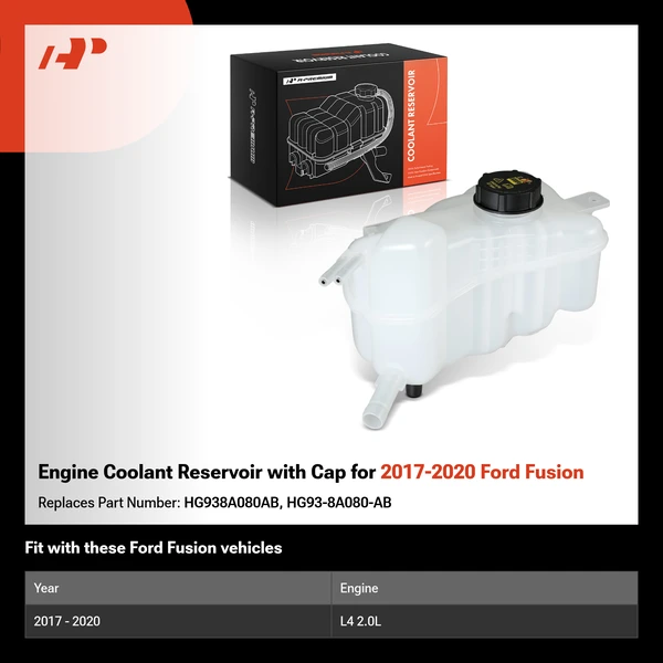 Engine Coolant Reservoir with Cap for 2017-2020 Ford Fusion