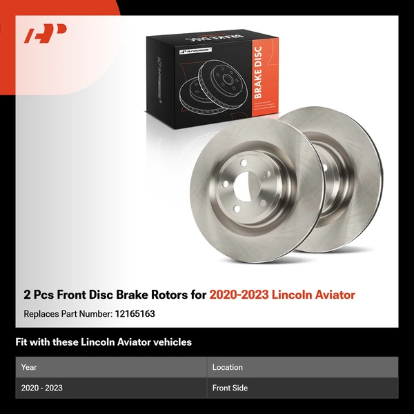 2 Pcs Front Disc Brake Rotors for 2020-2023 Lincoln Aviator