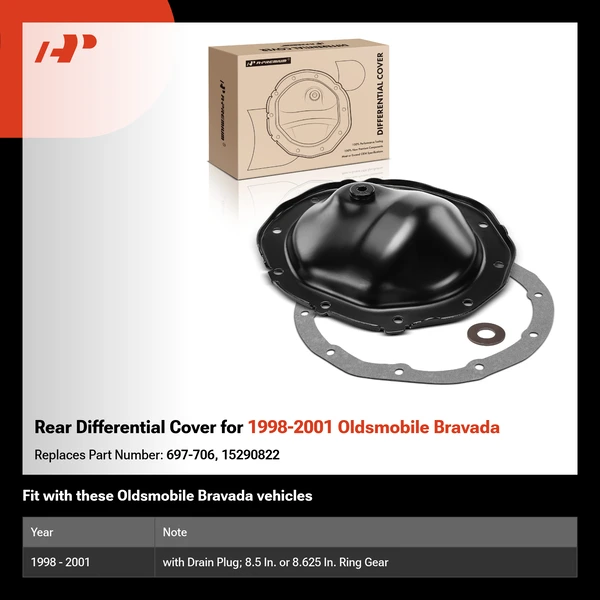 Rear Differential Cover for 1998-2001 Oldsmobile Bravada
