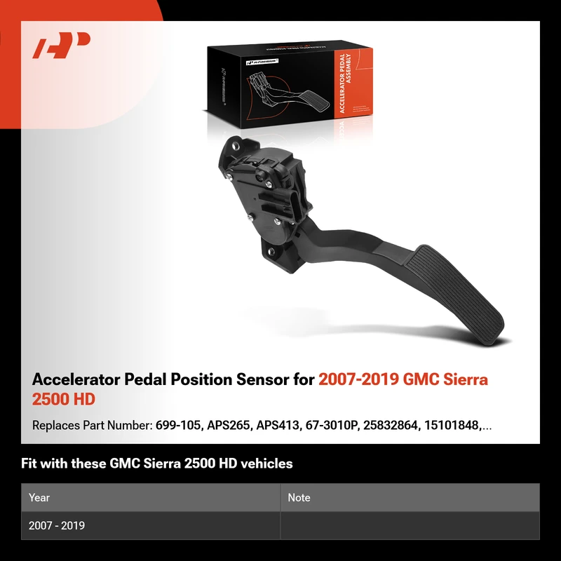 Accelerator Pedal Position Sensor for 2007-2019 GMC Sierra 2500 HD