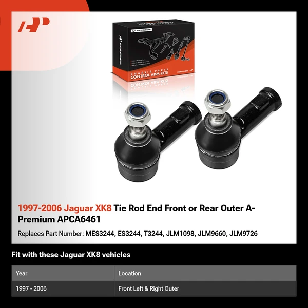 1997-2006 Jaguar XK8 Tie Rod End Front or Rear Outer A-Premium APCA6461