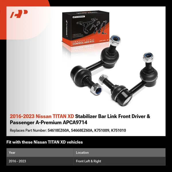 2016-2023 Nissan TITAN XD Stabilizer Bar Link Front Driver & Passenger A-Premium APCA9714