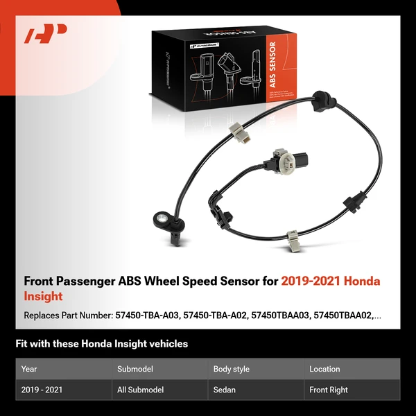 Front Passenger ABS Wheel Speed Sensor for 2019-2021 Honda Insight