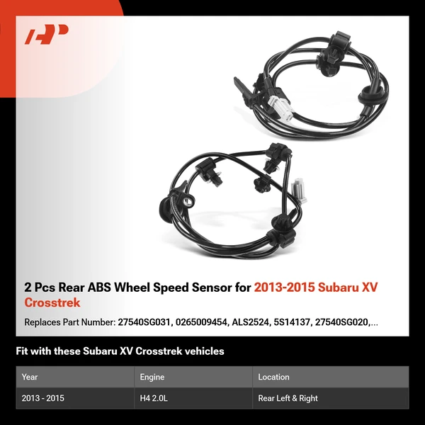 2 Pcs Rear ABS Wheel Speed Sensor for 2013-2015 Subaru XV Crosstrek
